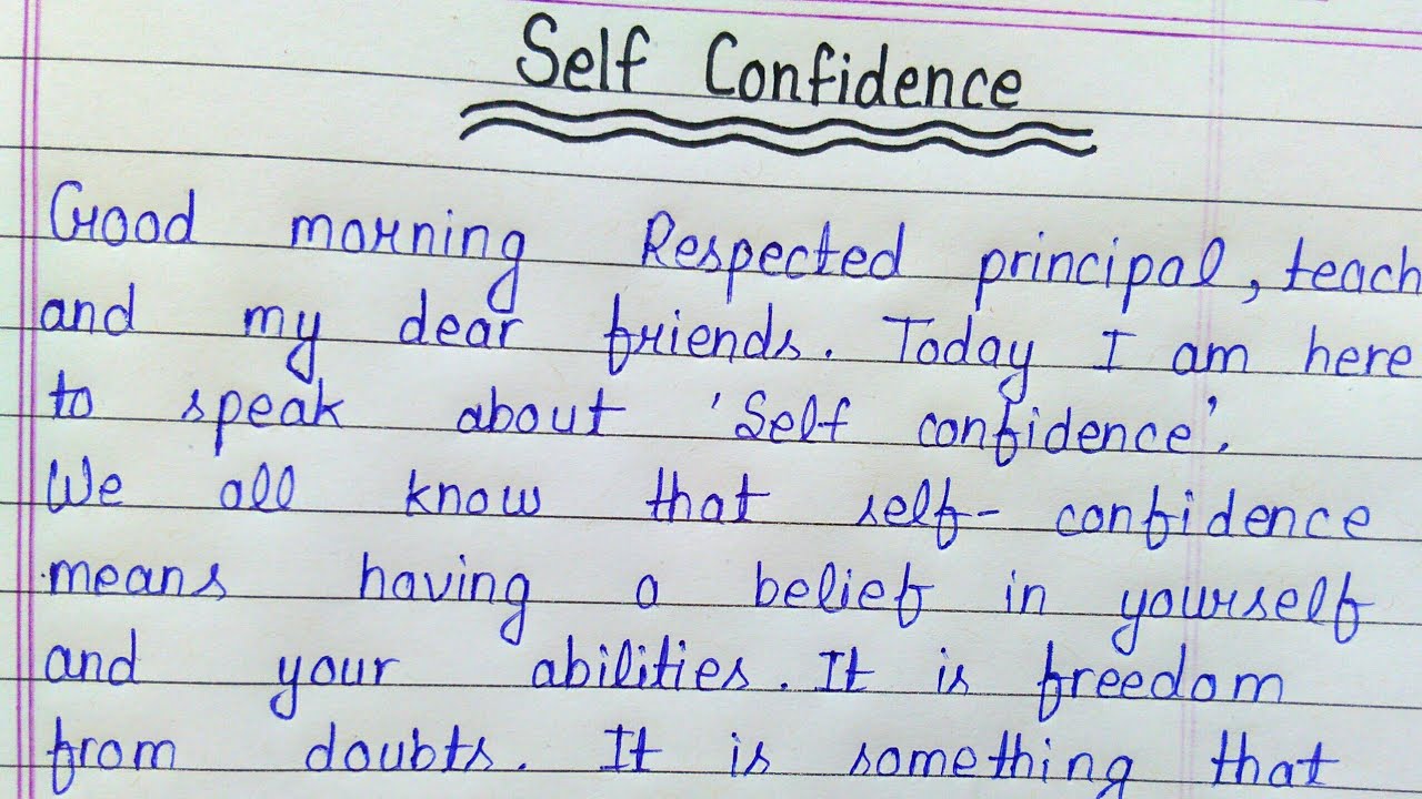 Speech on self confidence in english