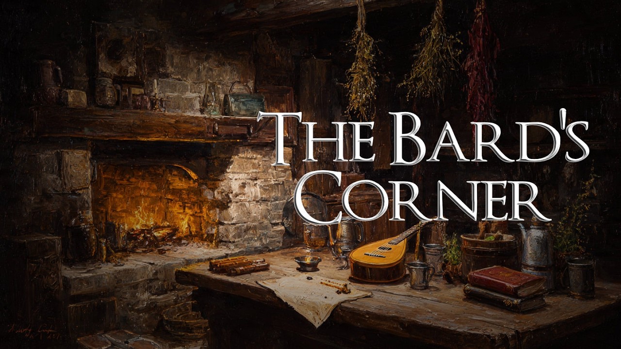 Cozy Medieval Tavern Music & Fireplace Ambience 🍻 The Bard's Corner