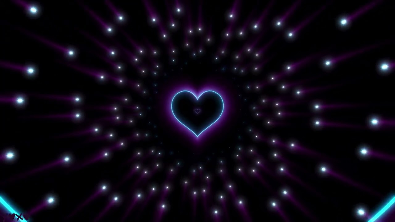 Neon Heart Tunnel 💜 | Romantic Glowing Love Backdrop (Loop)
