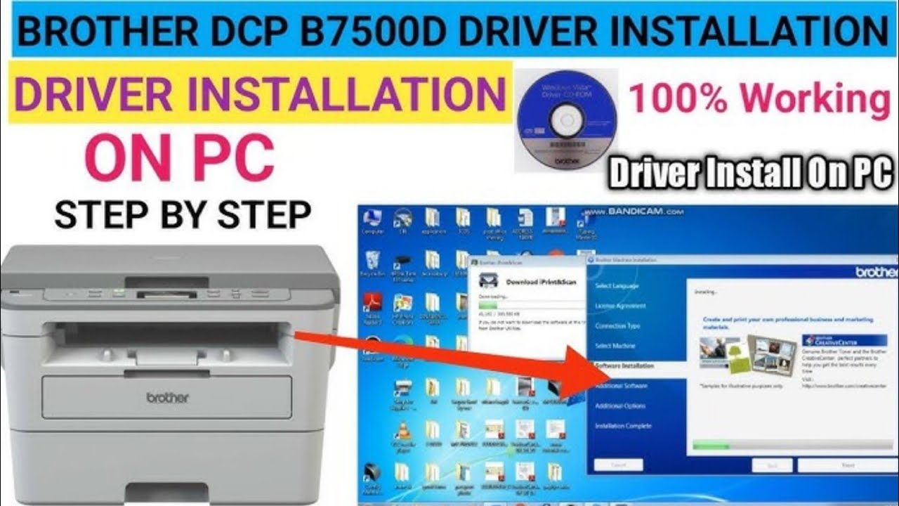 Unboxing and installation process of the Brother DCP 7500D.
