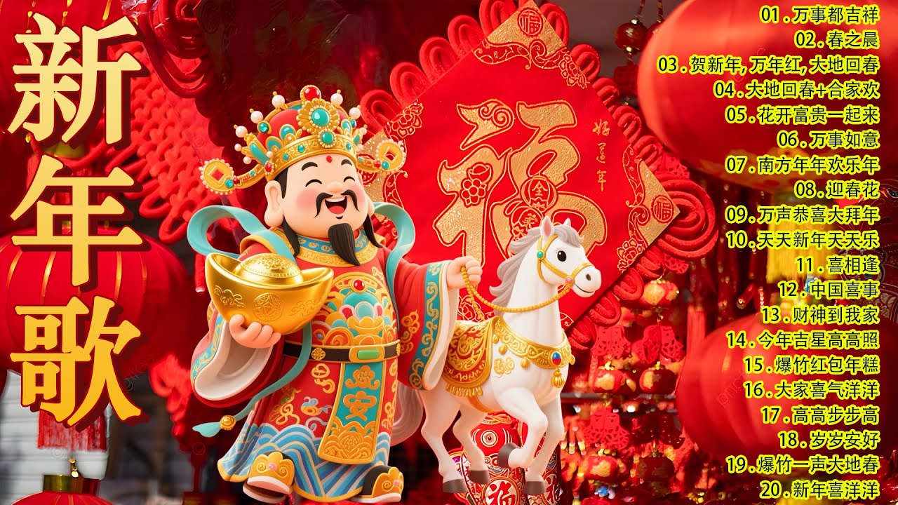 传统贺岁专辑 No.1 | 新年喜庆歌曲2026 🧨 Chinese New Year Celebration Music 🎉春节贺年歌 🧧Lagu Imlek 2026