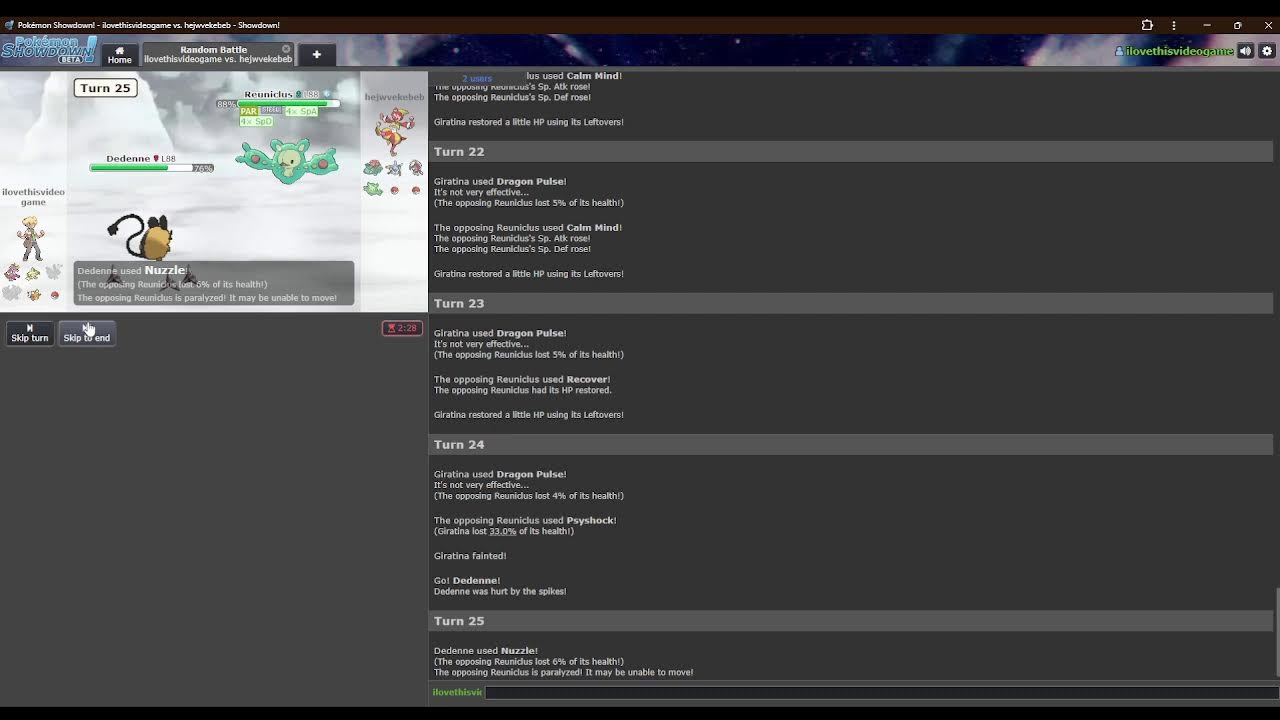 playing pokemon showdown in whatever format i feel like playing