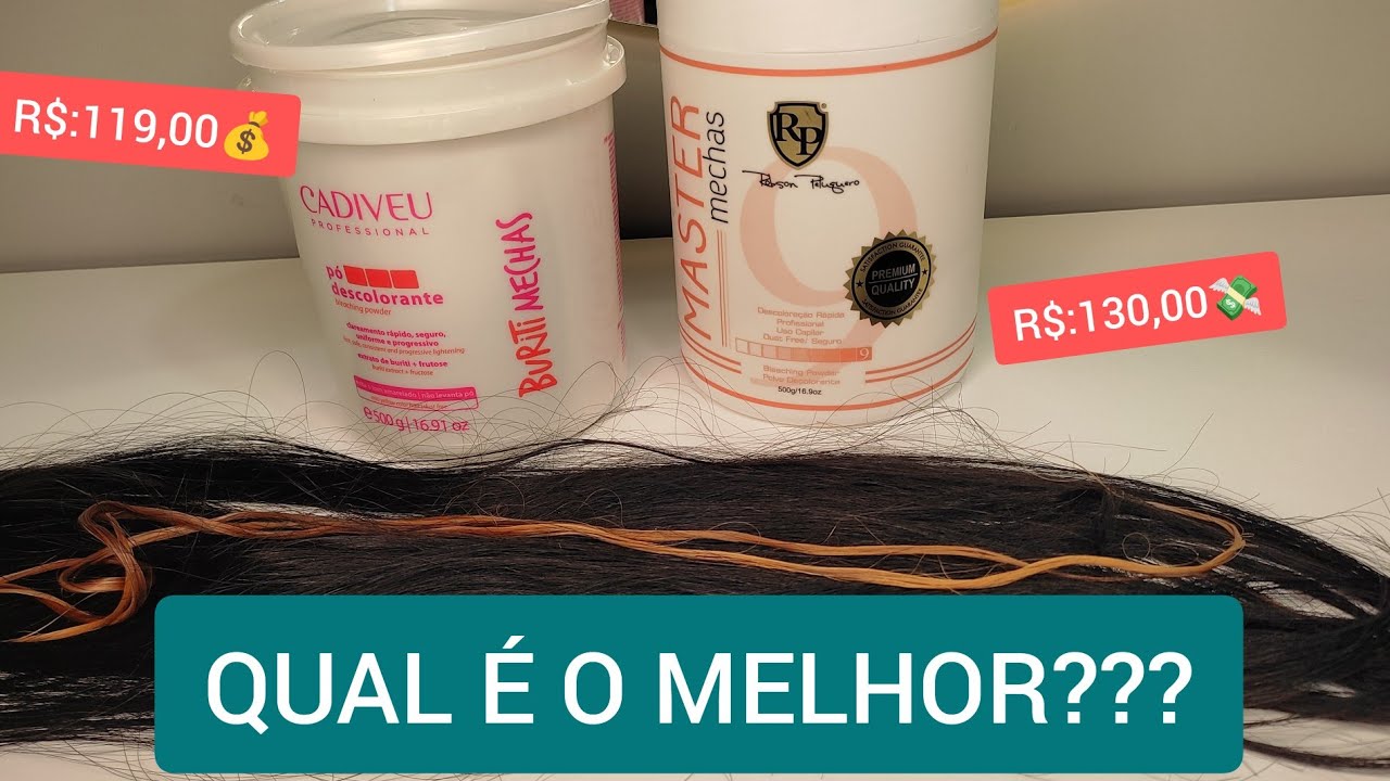 COMPARANDO OS PÓS DESCOLORANTES  CADIVEU BURITI MECHAS COM O MASTER MECHAS DO ROBSON PELUQUEIRO