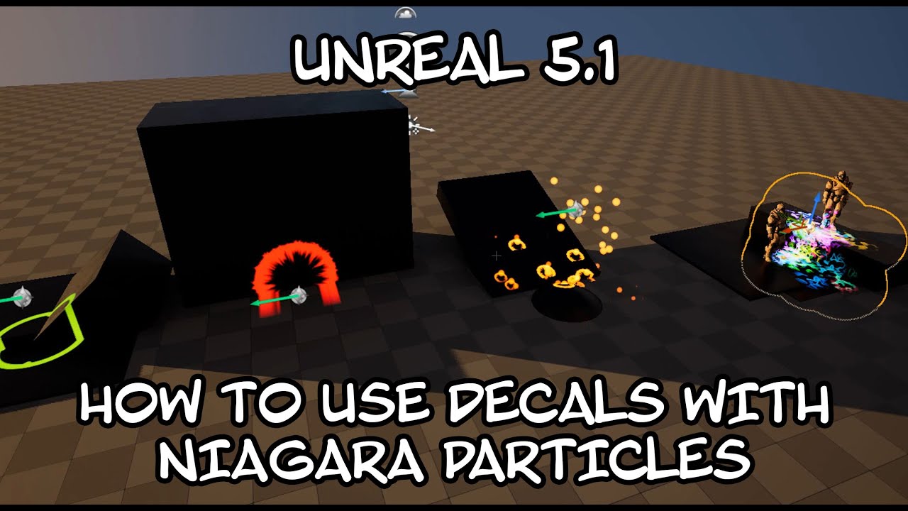 Unreal 5.1 - How to use decal projections with Niagara particles (2d and volumetric)