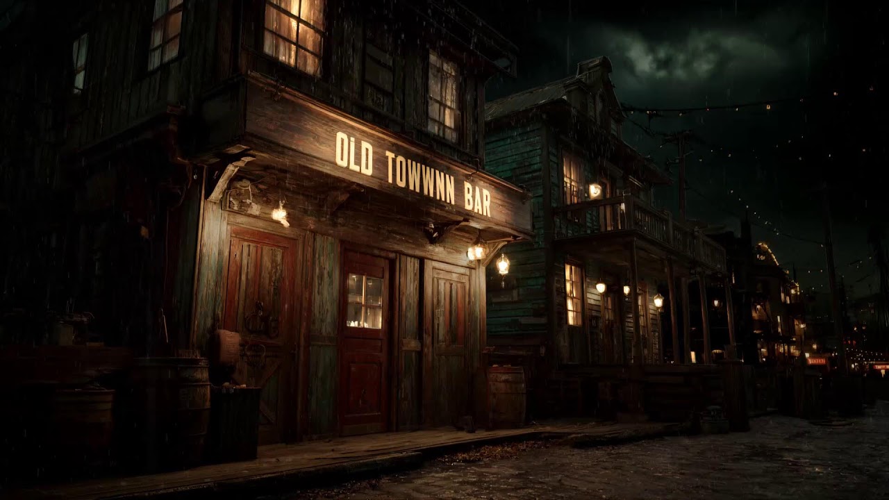 Empty Old West Street • Rainy Night Lofi Ambience