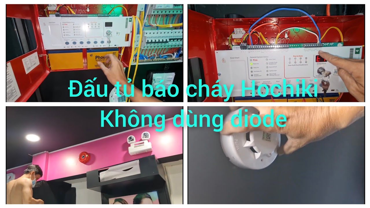 Lắp đặt tủ báo cháy Hochiki HCV-4, (P3) đấu tủ không dùng diode