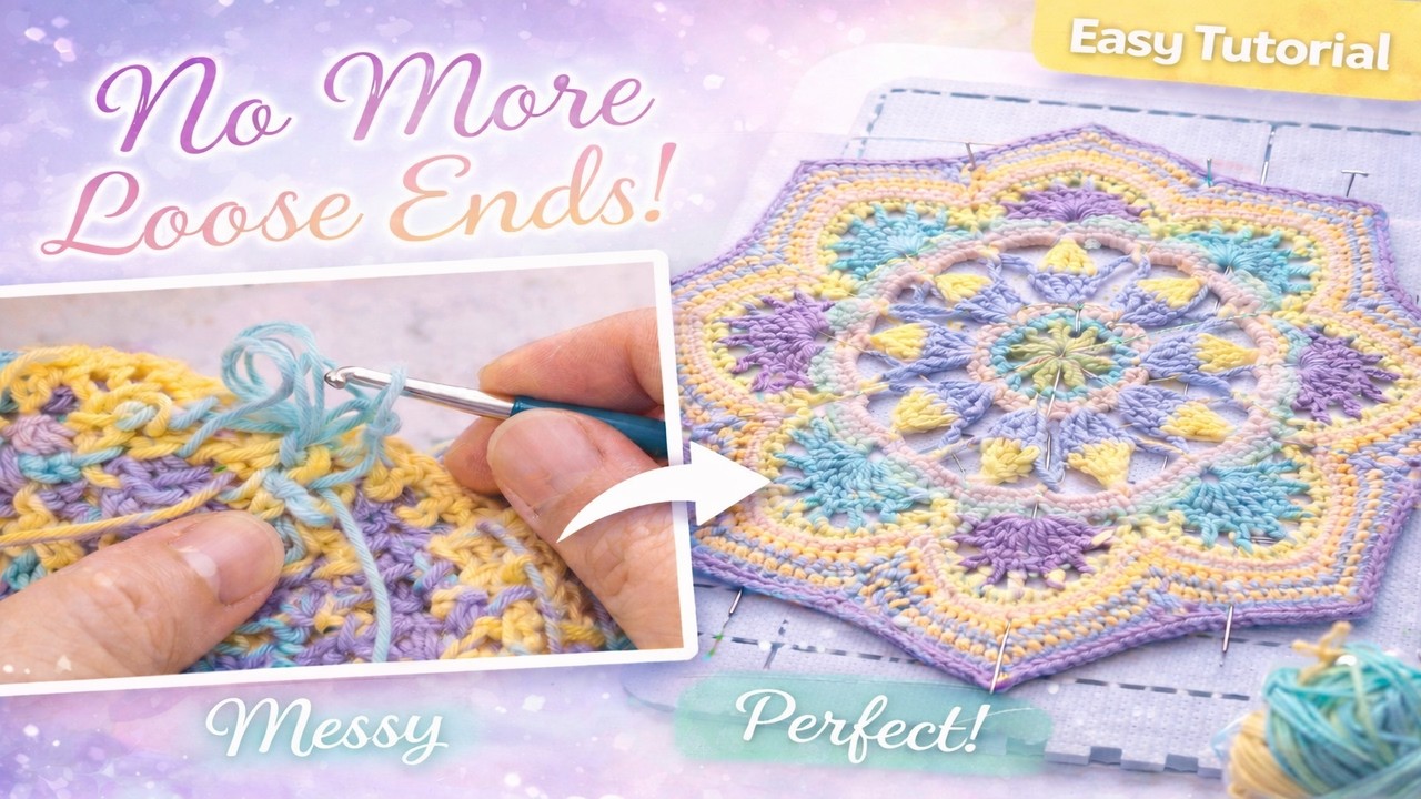 How to Weave in Ends & Block Crochet Tiles | Beginner Friendly Tutorial