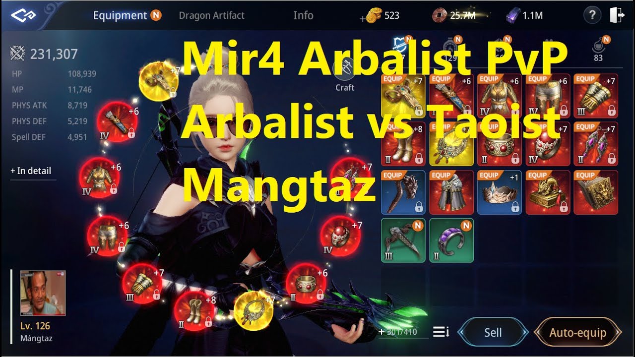 Mir4 Arbalist vs Taoist. Epic 1v1 PvP. Taoist with Legendary +11 weapon.
