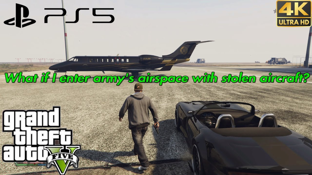 GTA 5 What If I Enter Army's Airspace With A Stolen Aircraft? | Grand Theft Auto V (PS5) [4K 60FPS]
