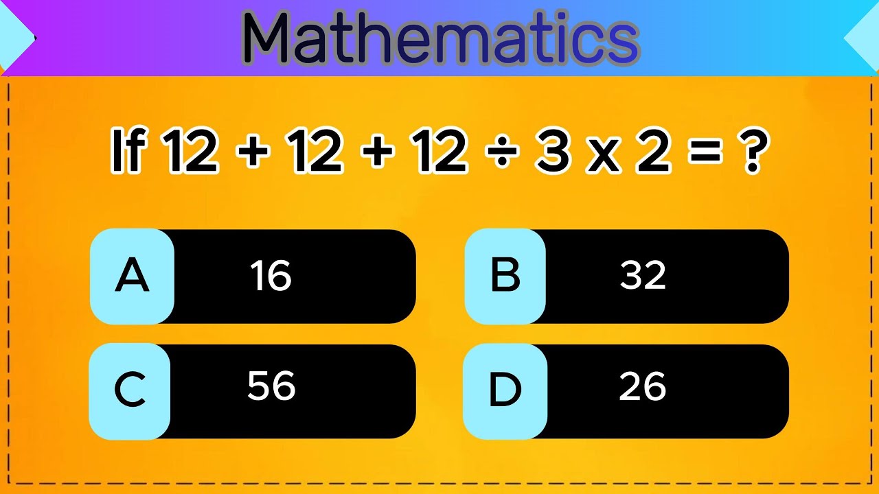 Brain boost math quiz / Math tricky quiz for make a genius #quickmindtest #maths #mathexam #mathquiz