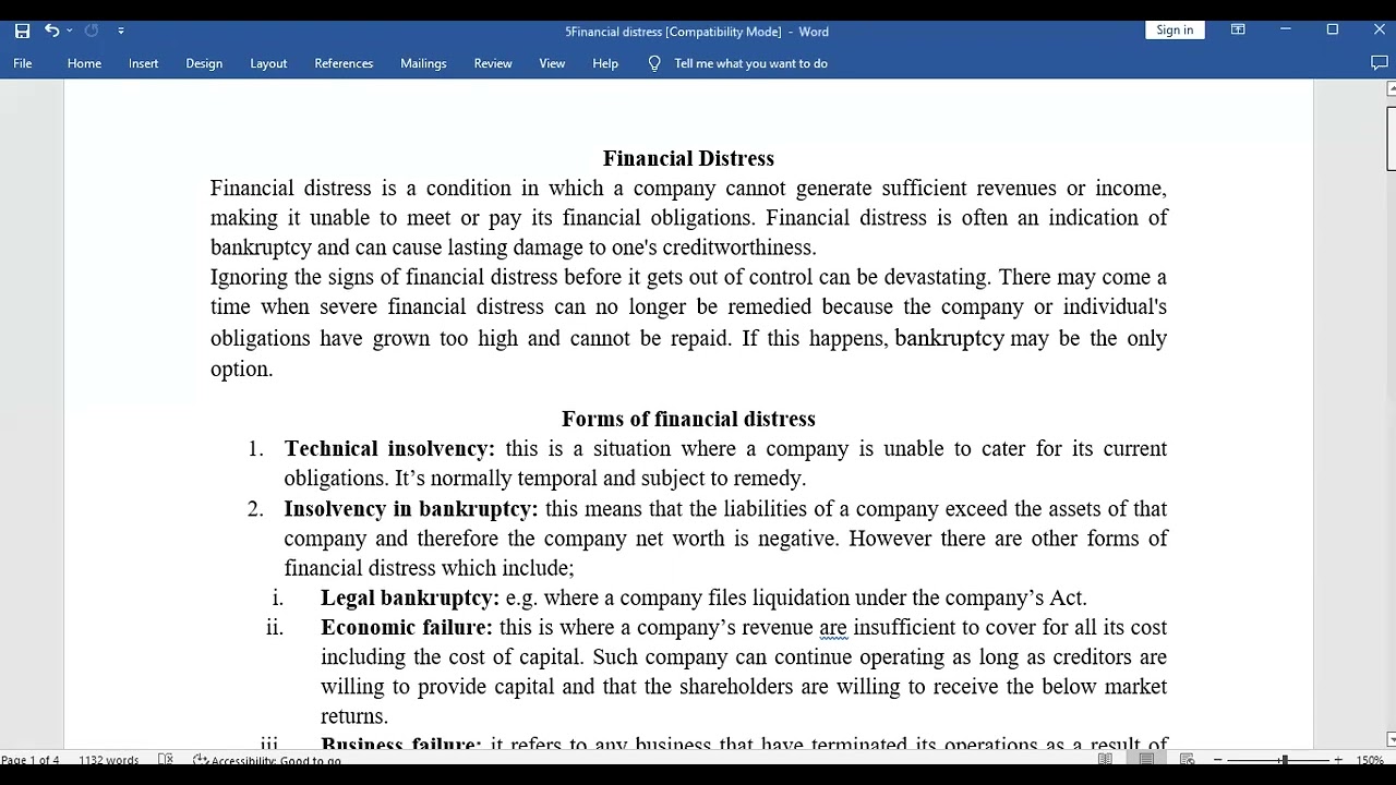 Financial Distress 2