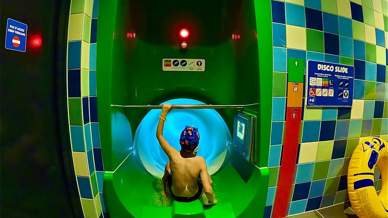 Themed Disco Waterslide at Plopsaqua Hannut-Landen, Belgium
