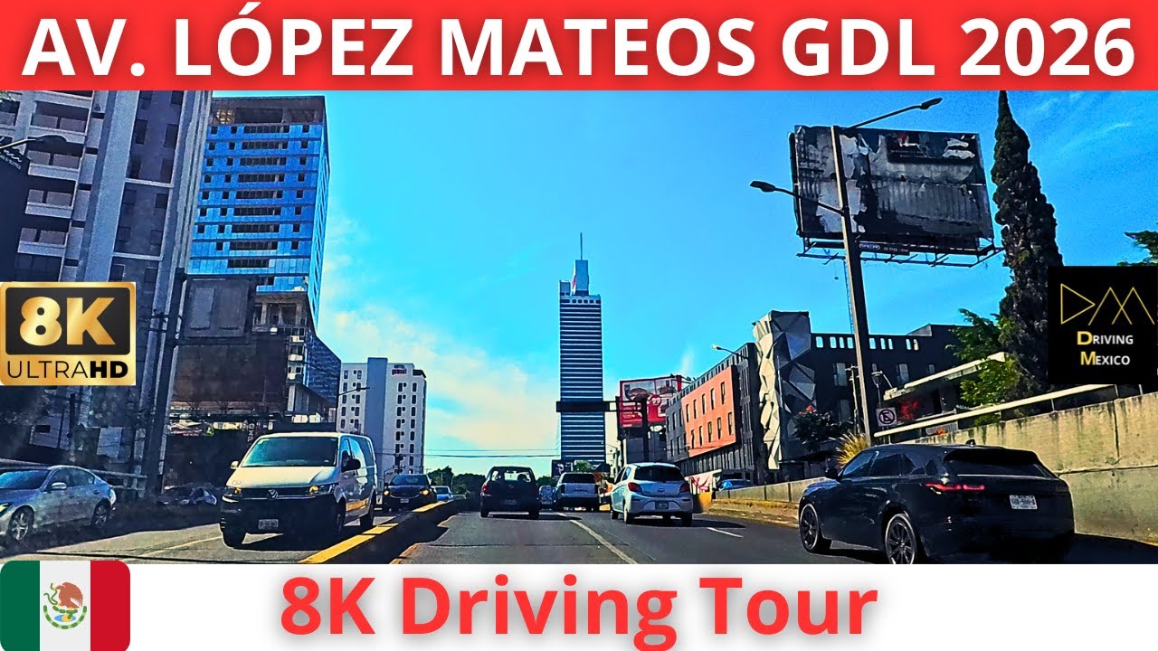 Manejando en GUADALAJARA 2026 por AV. LÓPEZ MATEOS en 8K