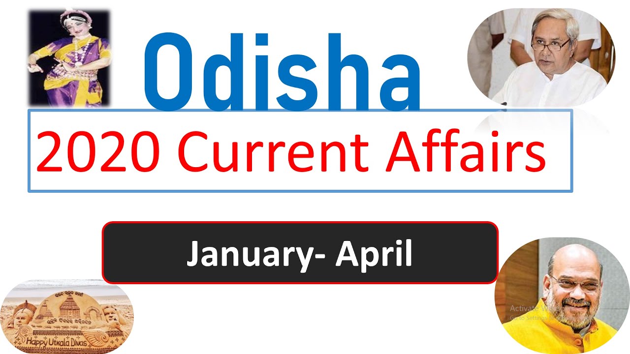 2020, January to April  Odisha Current Affairs in odia by vidwan competition