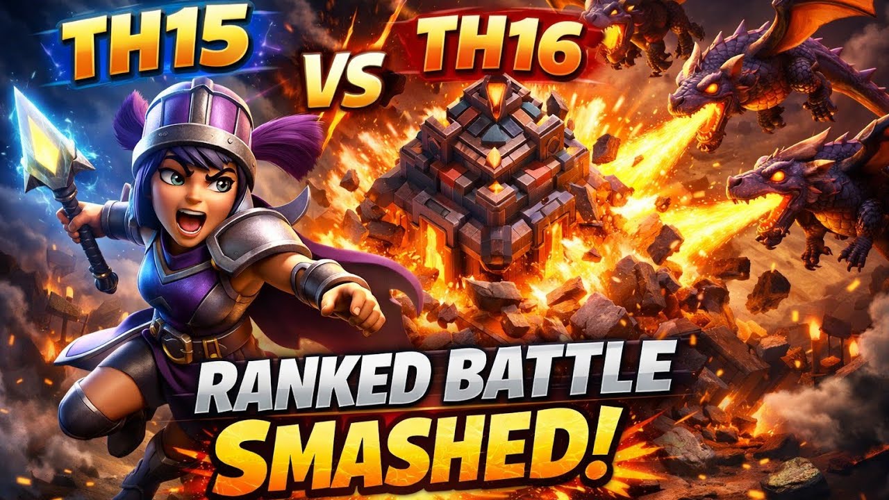 TH15 SMASHING TH16 IN RANKED BATTLES USING RC WALk 