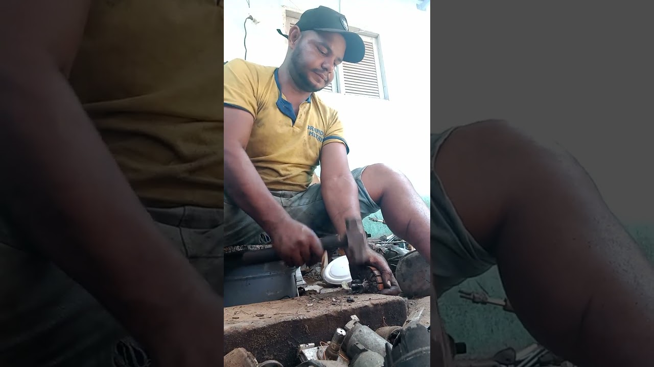 retirando cobre de motores pequenos
