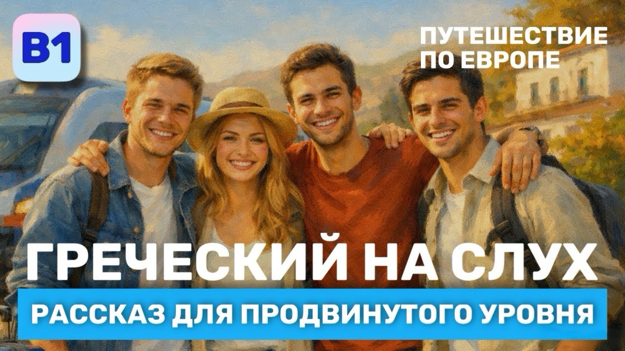 Греческий на Слух🎧. Рассказ среднего Уровня (В1). Путешествие по Европе.