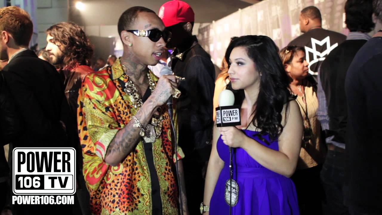 Power 106 Rikki Martinez interviews Tyga at VMA AWARDS 2011