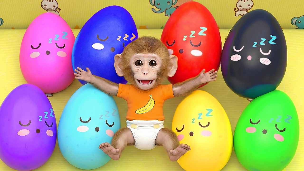 Sepuluh di Ranjang | Telur Aneka Warna | Lagu Anak-Anak Telur Kejutan | BooBoo Monkey Life