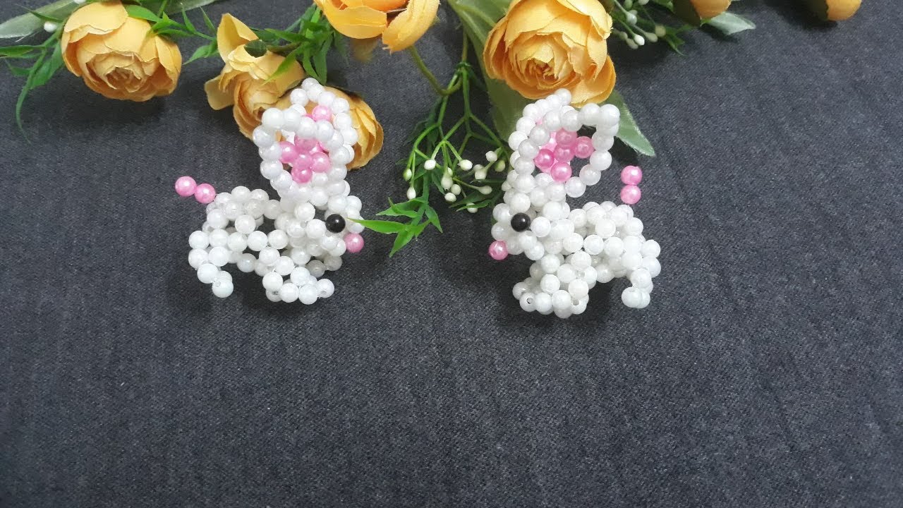 Beaded rabbit #DIY#串珠的兔子 #Lapin perlé #Conejo con cuentas# Kết cườm con Thỏ #i