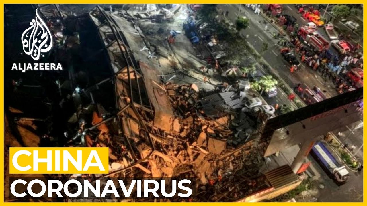 China: Many trapped as hotel used for quarantine collapses