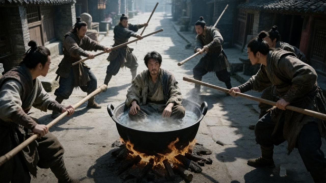 窮小子坐200度沸水出租自己！黑幫嘲笑圍攻他反被教導做人