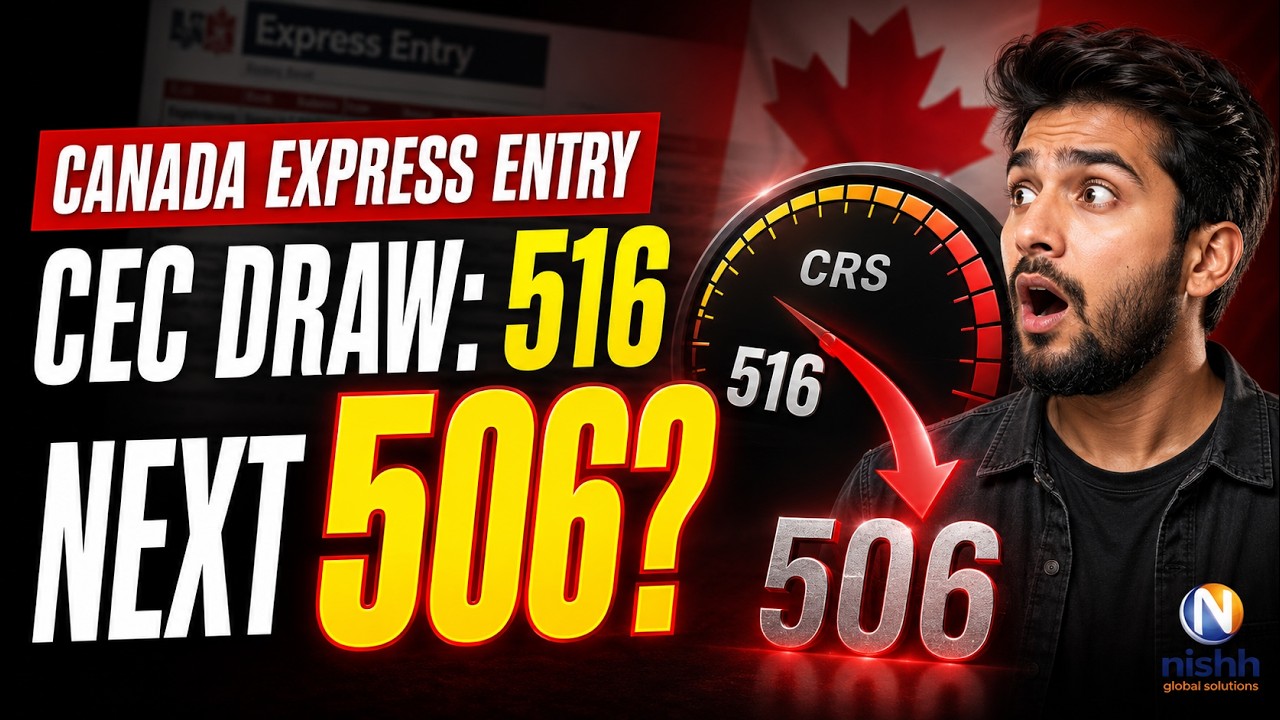 🇨🇦 Canada Express Entry CEC Draw: CRS 516 | Next Draw 506? Low CRS Relief? #nishhglobal