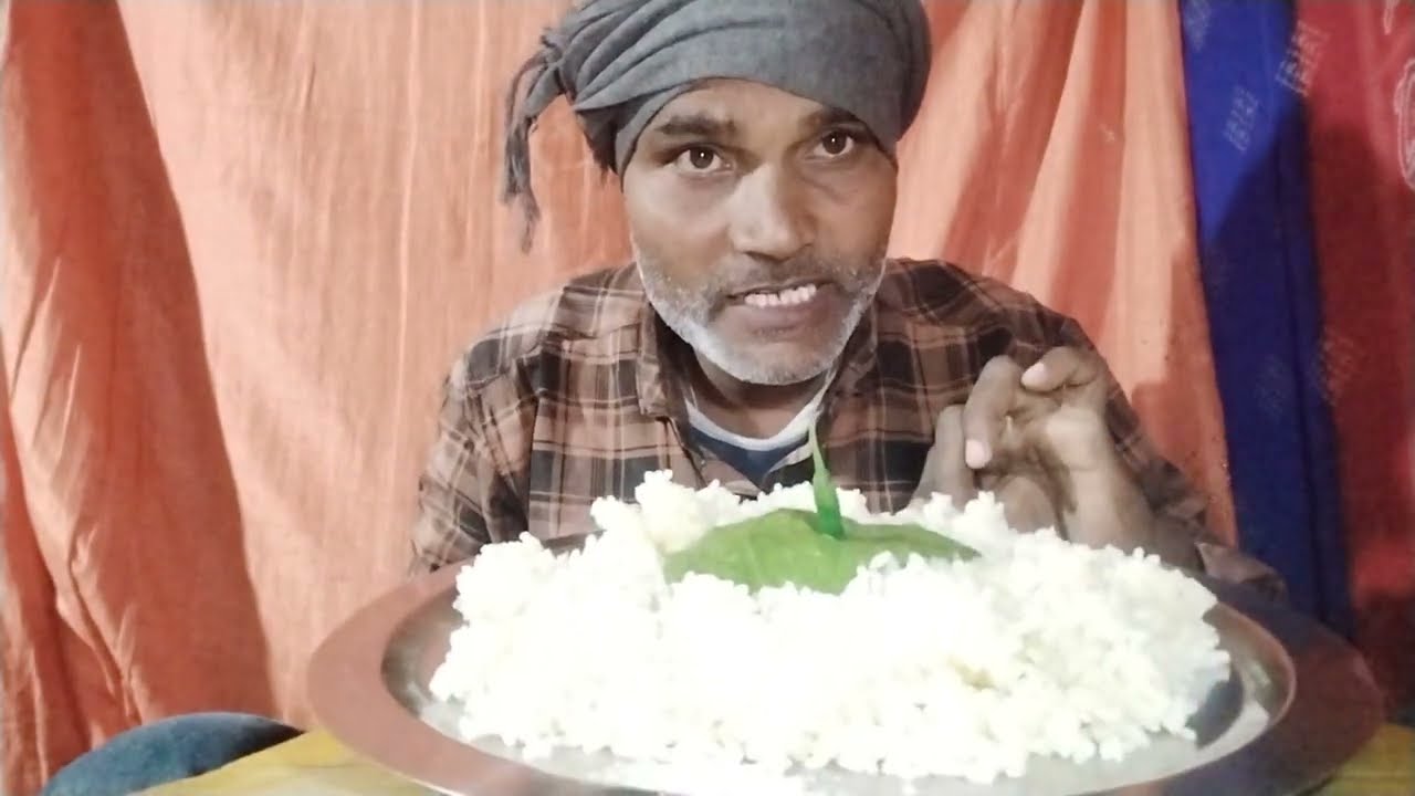 Eating show ASMR food rice chatni chawal chatni recipe eating show mukbang eating 