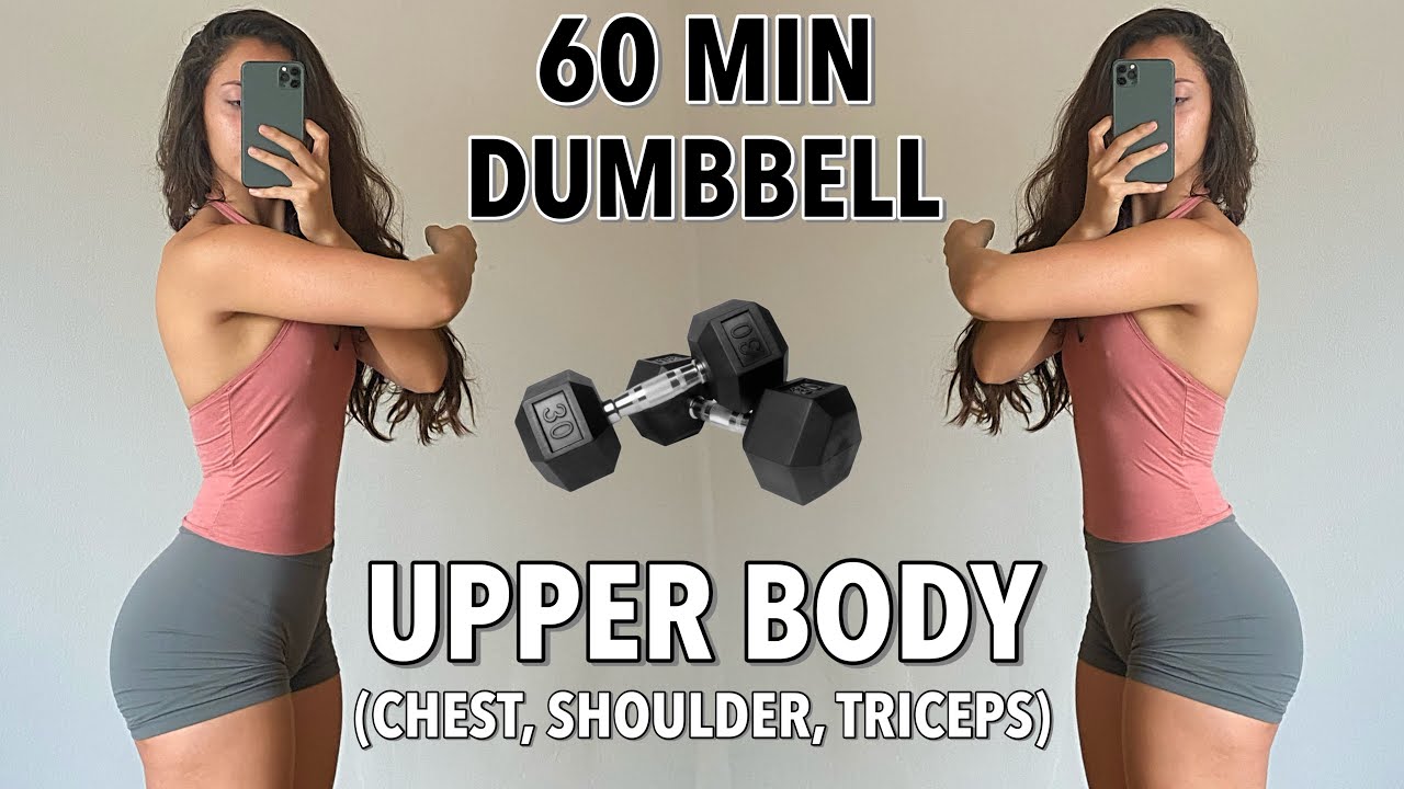 60 MIN DUMBBELL UPPER BODY WORKOUT - Chest, Shoulder, Triceps - Summer Shred Day 20