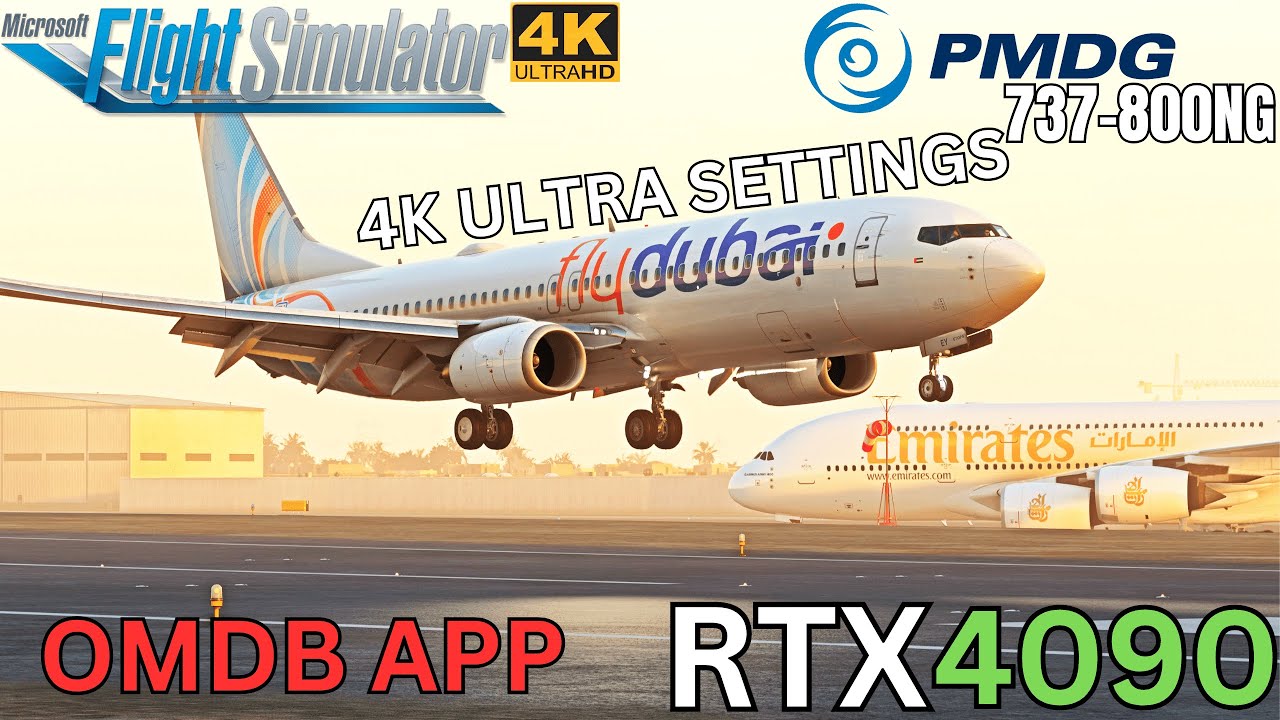 Dubai (OMDB) Landing Approach Boeing 737-800 - Ultra Settings 4K - RTX 4090 MSFS
