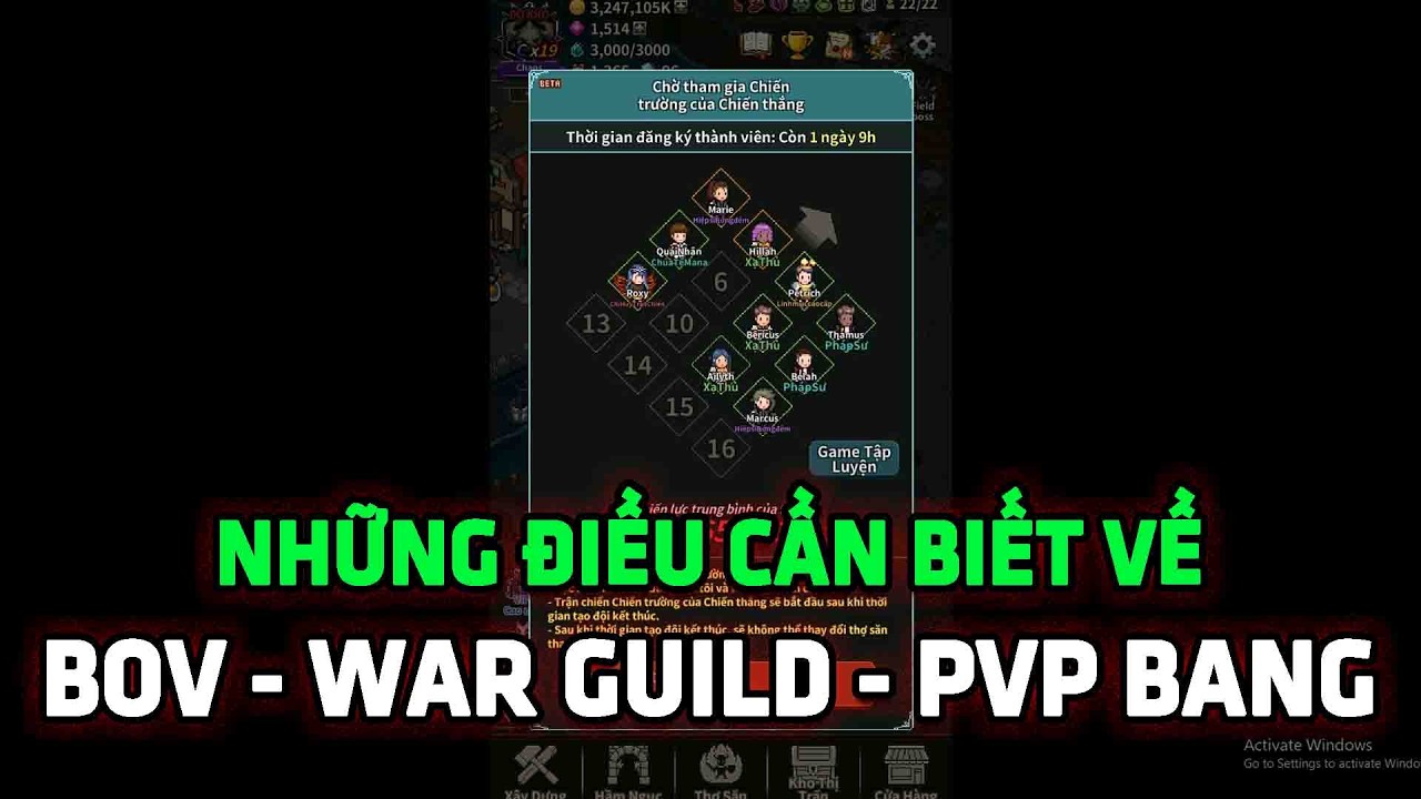 Trùng Sinh Cày Lại EHT X30 EP19 : Những điều cần biết về BOV War Guild