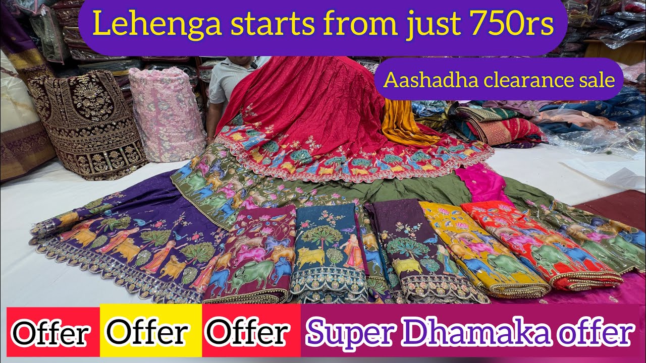 Starts from 750s | Clearance Sale At Chickpet | Semi Stitched Lehengas Best Wholesale Shop