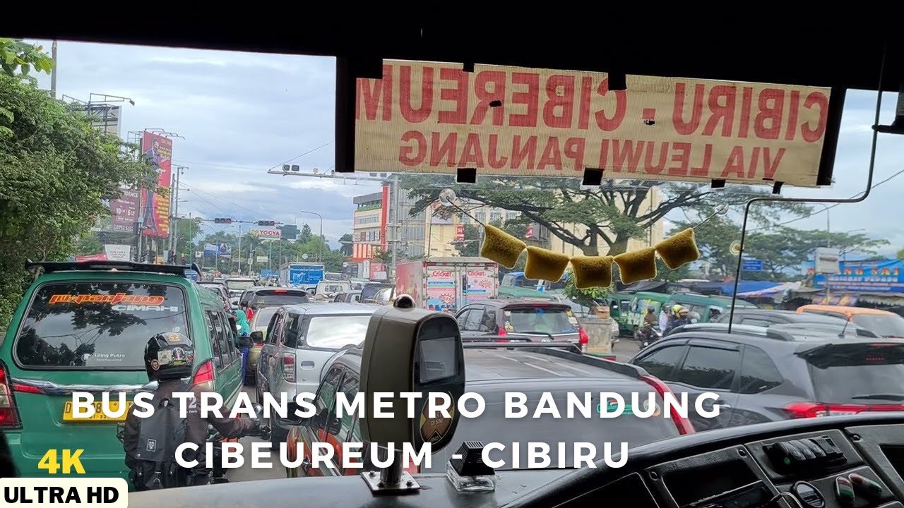 Around City In Bus Trans Metro Bandung Koridor 1 : Full Trip Cibeureum - Cibiru [4K]