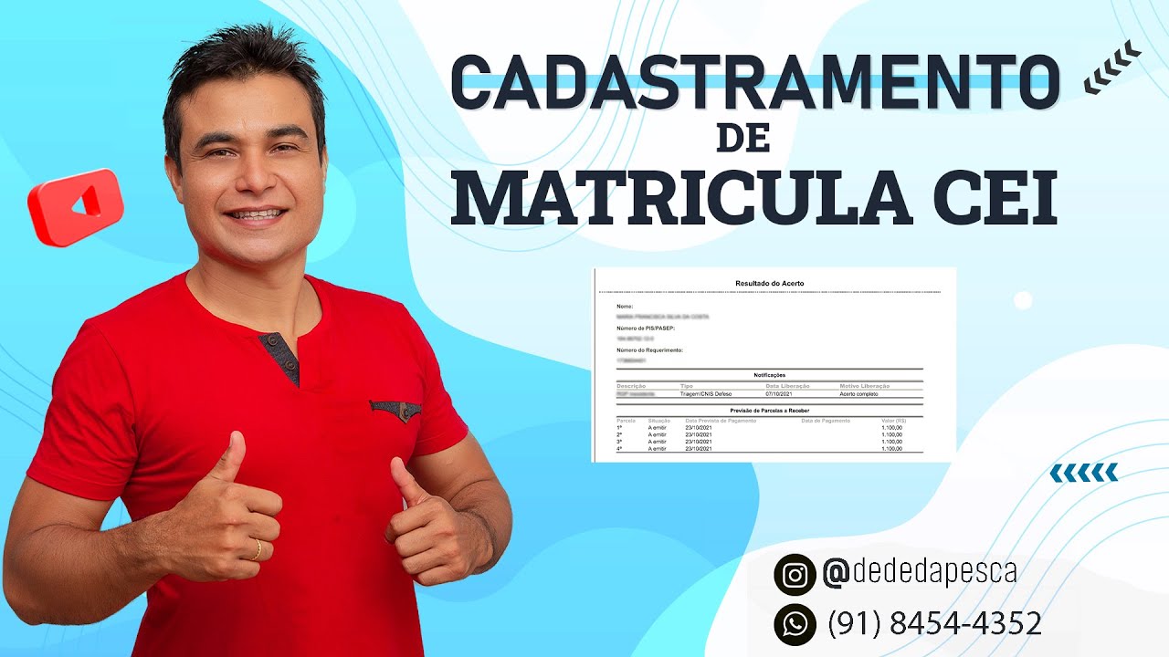 Cadastramento de  matricula CEI 2021 atualizado
