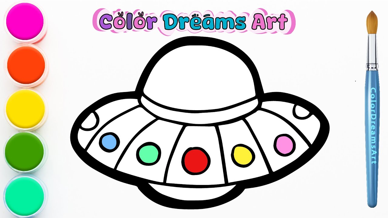 How to Draw a Flying Saucer | Step by Step