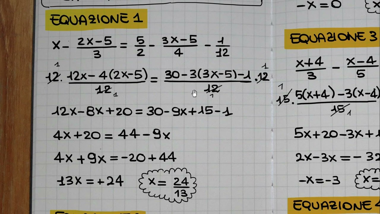 EQUAZIONI di 1° grado CON FRAZIONI (parte 1)