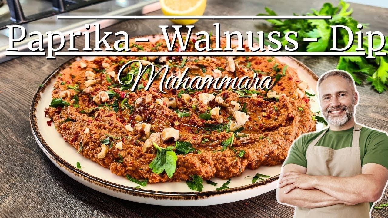 Muhammara: Veganer Paprika-Walnuss-Dip mit gerösteter Paprika vom Grill– extrem lecker und einfach!
