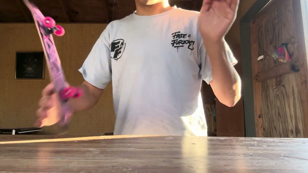 Seeing if the hand skate is better or tech deck hardboard 