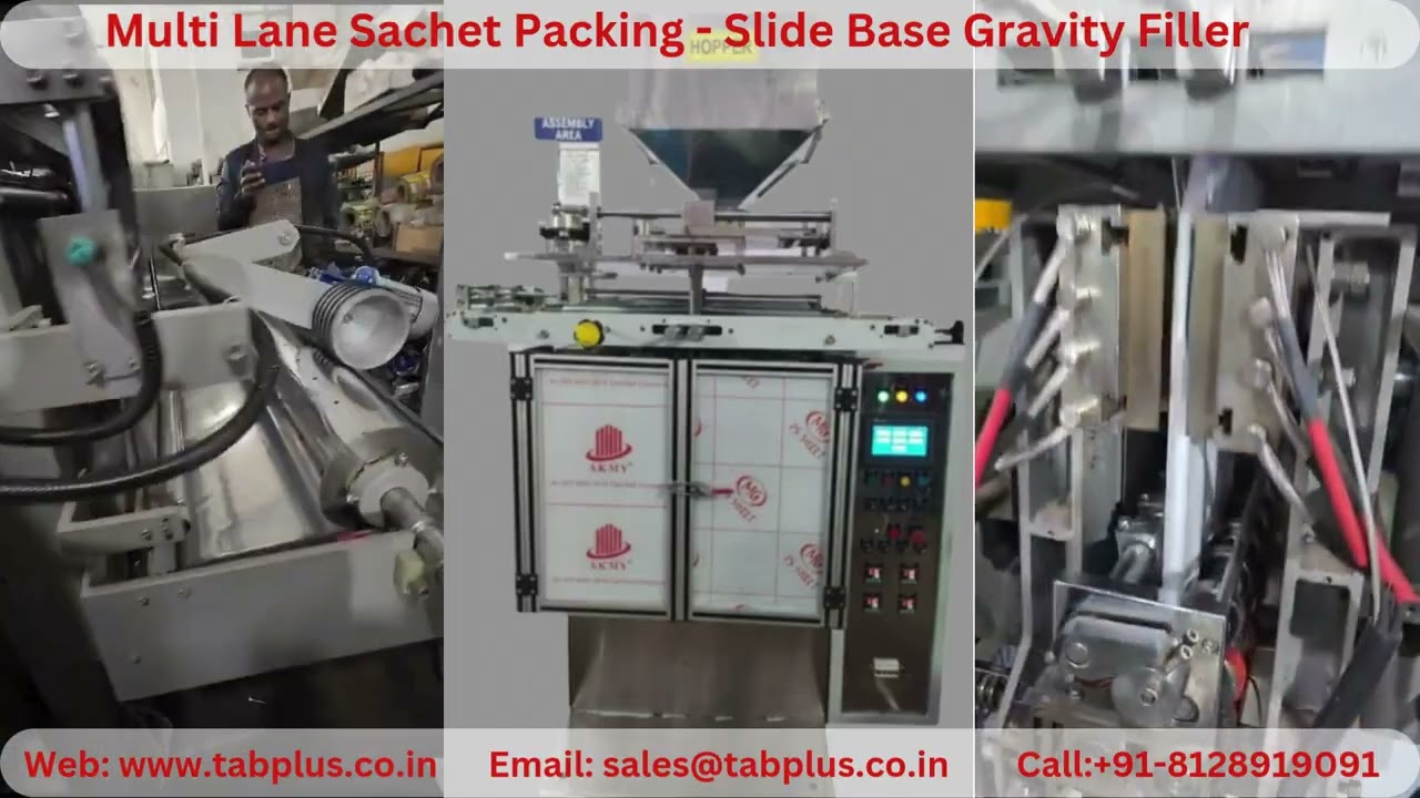 Slide Base Gravity Filler Multi Lane Sachet Packing Machine