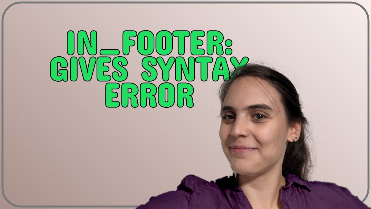 Wordpress: in_footer: gives syntax error