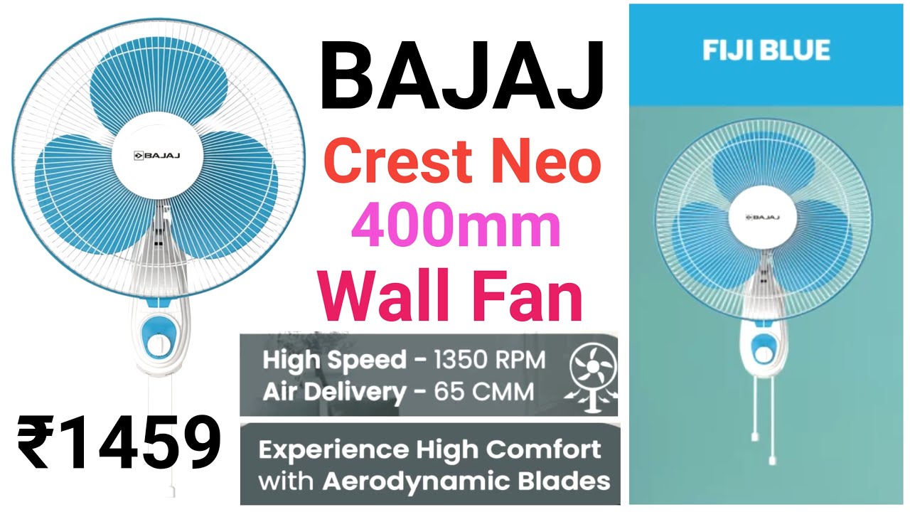 BAJAJ Crest Neo 400mm Wall Fan Fiji Blue
