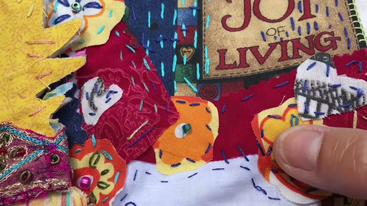 What is slow stitching to me ? flip through fabric journal sewing in an English rose garden