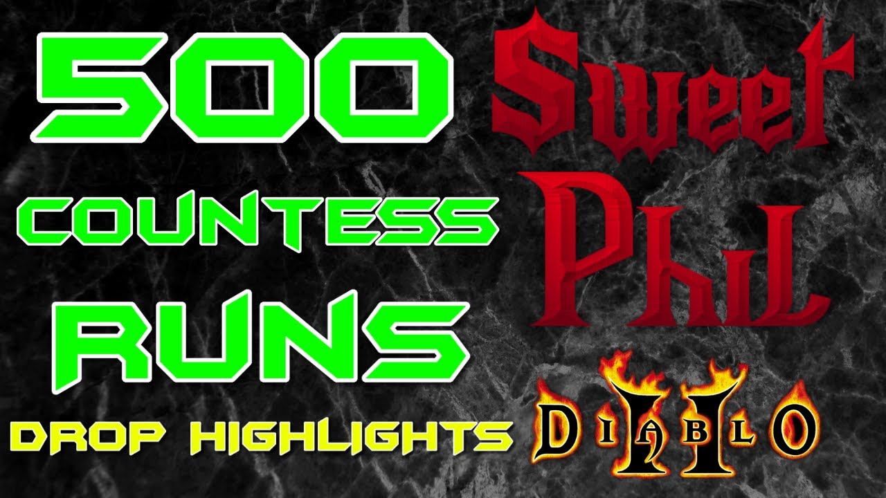 Diablo 2 - 500 Countess Runs, Drop Highlights, Plugy