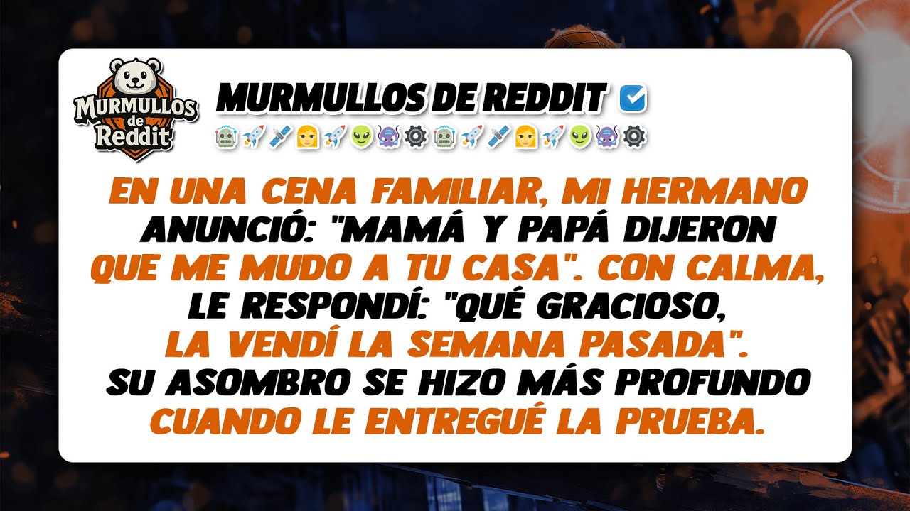 En una cena familiar, mi hermano anunció que se mudaba conmigo, ¡pero yo tenía una gran sorpresa!