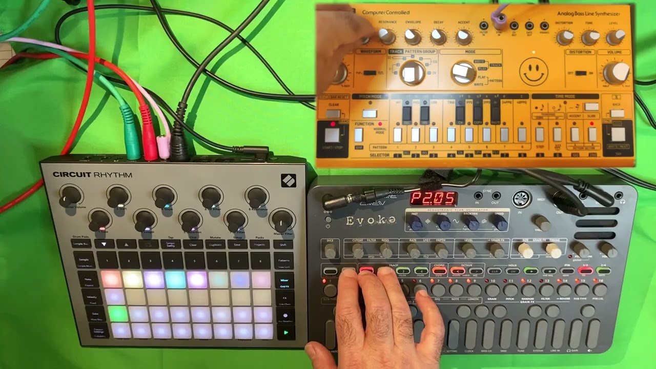 ACID AMBIENT: Sonicware Liven EVOKE + Novation Circuit Rhythm + TD-3 Live Jam