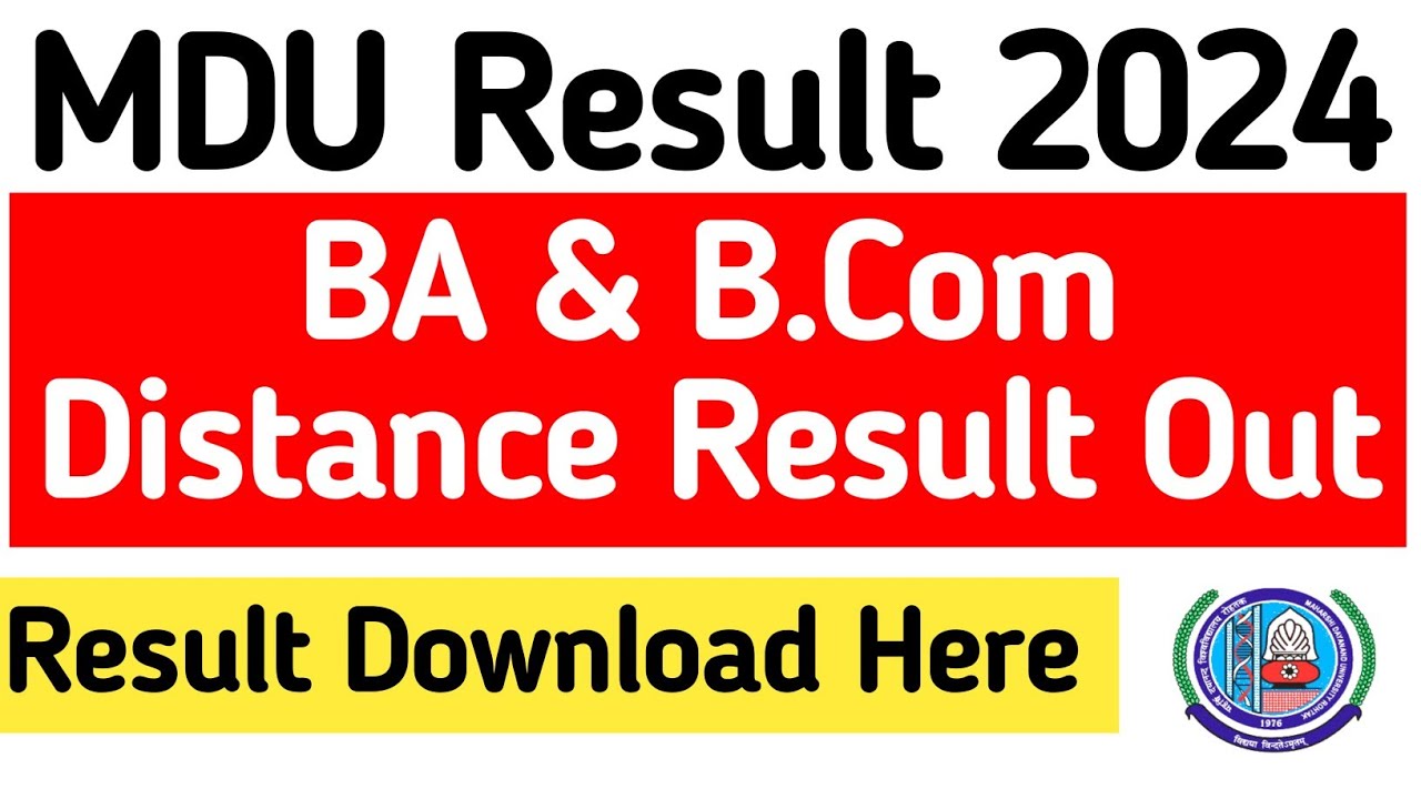 Mdu Ba Distance Result Out 2024 | Mdu Bcom Distance Result Out 2024 | Mdu Distance Reappear result