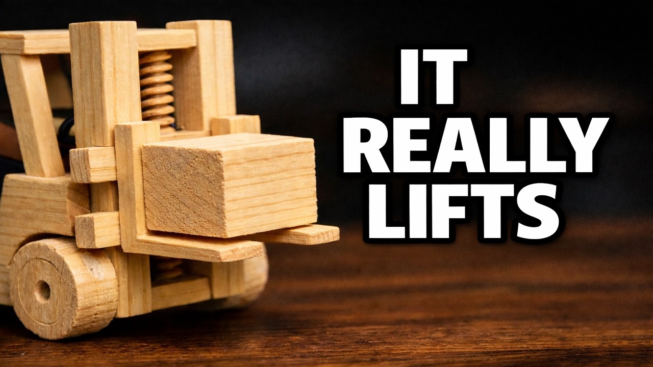 This Wooden Forklift Runs — Built from Wood