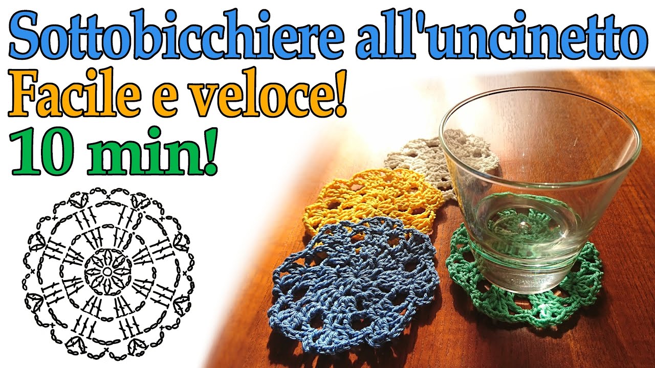Sottobicchiere facile all'uncinetto [per principianti] - 10 minuti!