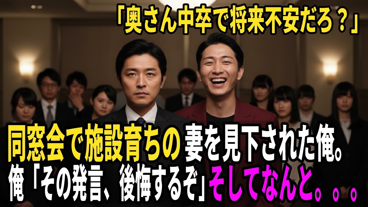同窓会で施設の育ちの妻を見下された俺。「その発言後悔するぞ」そしてなんと。。。