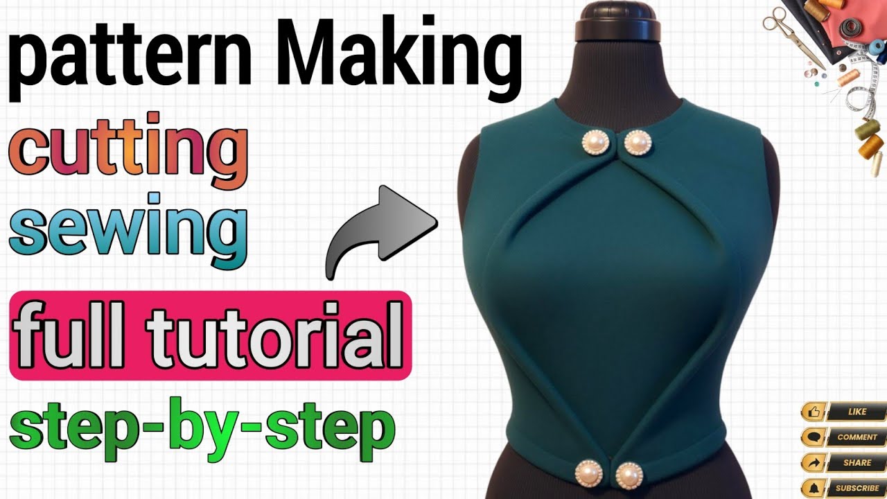 How to make this collar and bodice in 3 steps | Pattern making, cutting, sewing + fit